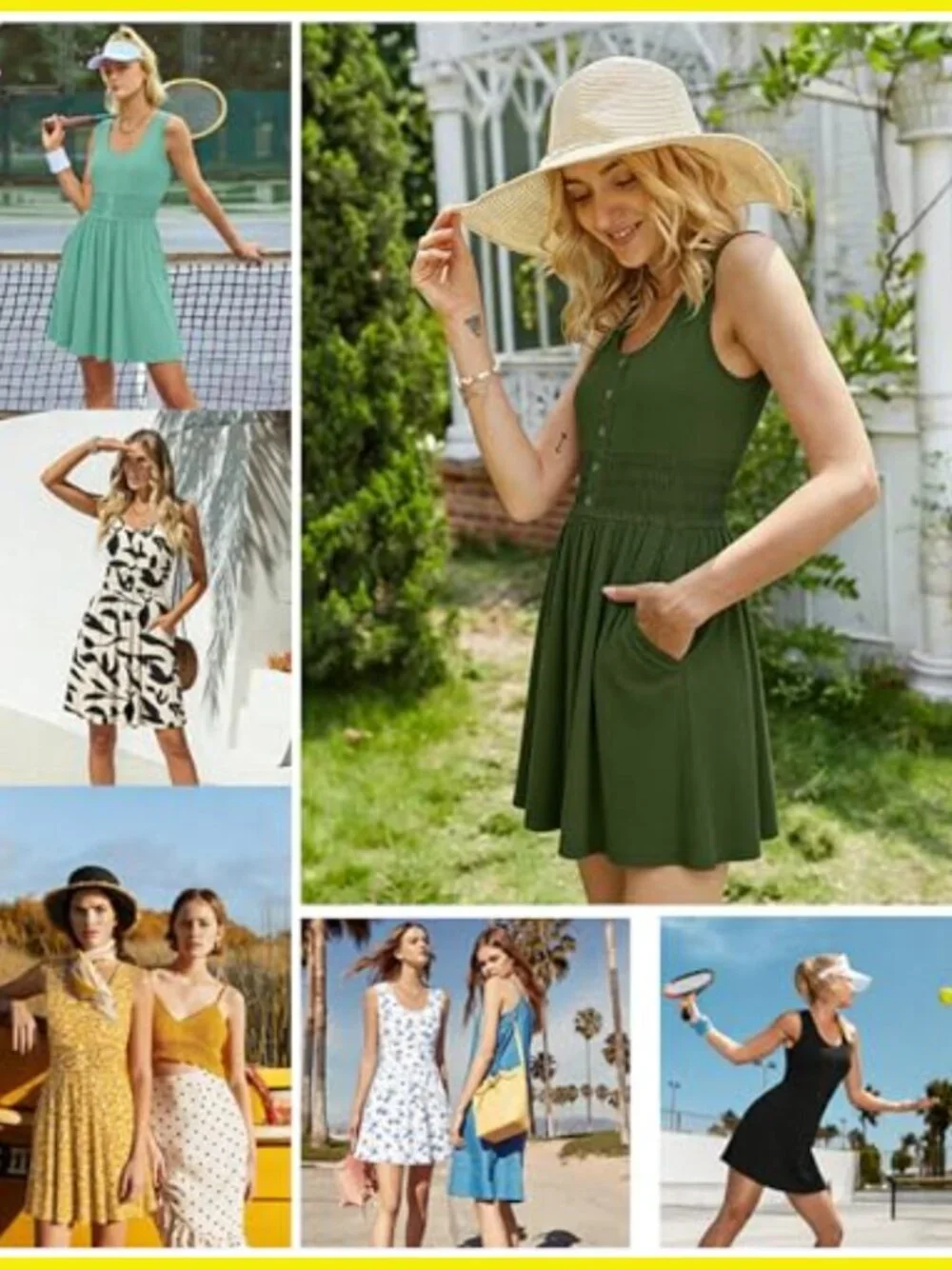 Sleeveless Button Down Dress Elastic Empire Waist Smocked Mini Casual Chic